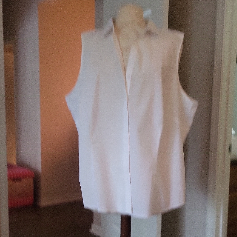 Talbots White Sleeveless Blouse